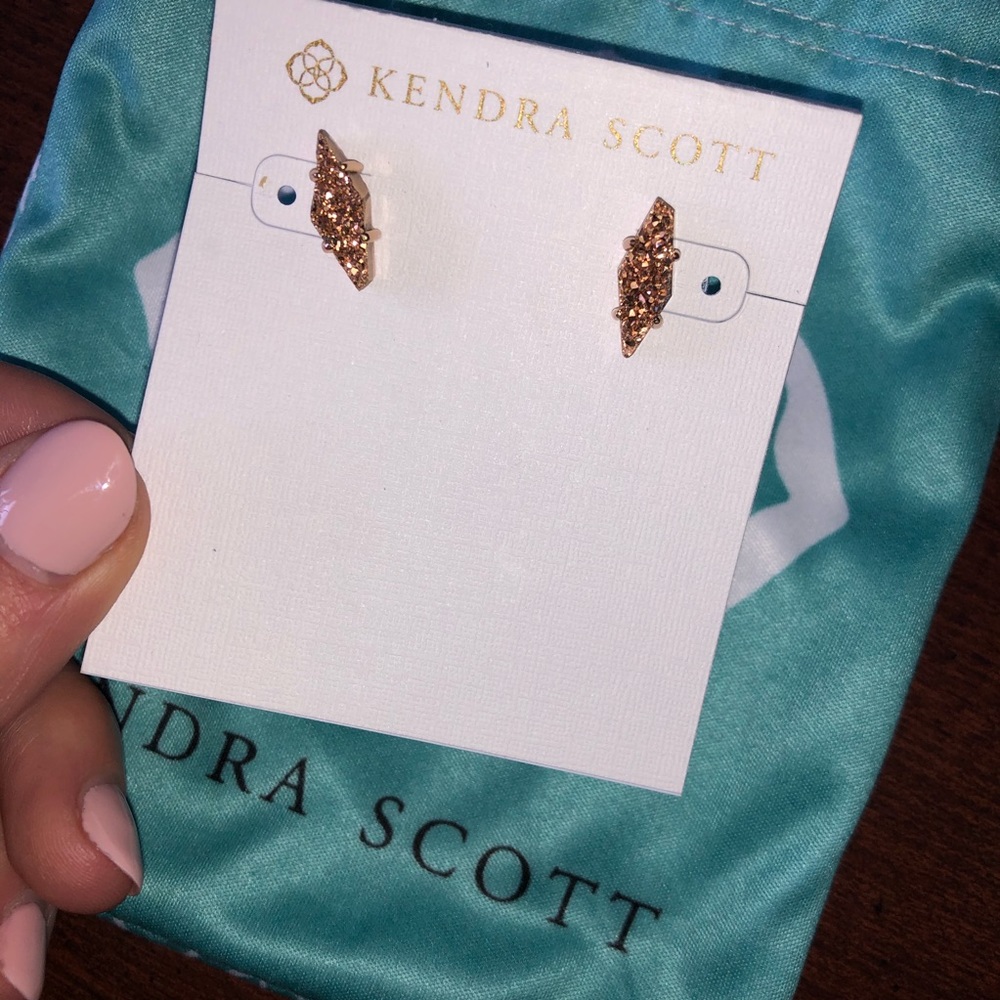 Kendra Scott Rose Gold Drusy Stud Earring
